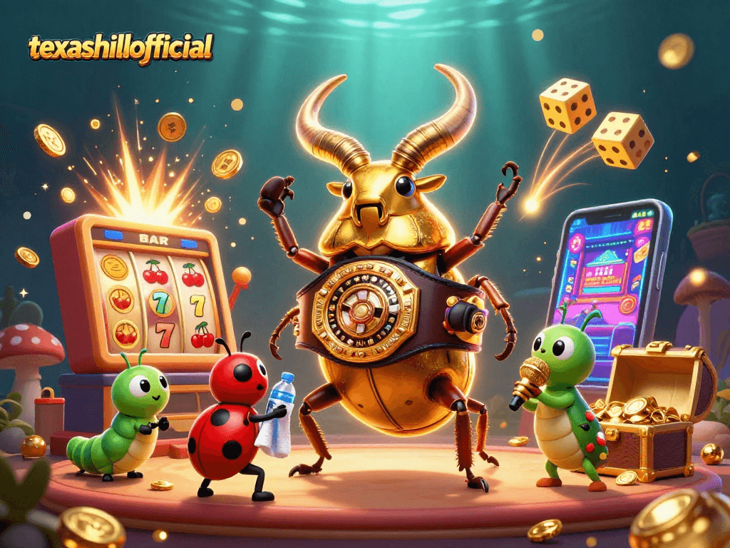 Engage in exciting gameplay at texashillofficial with our dynamic casino illustration featuring vibrant characters and game elements.