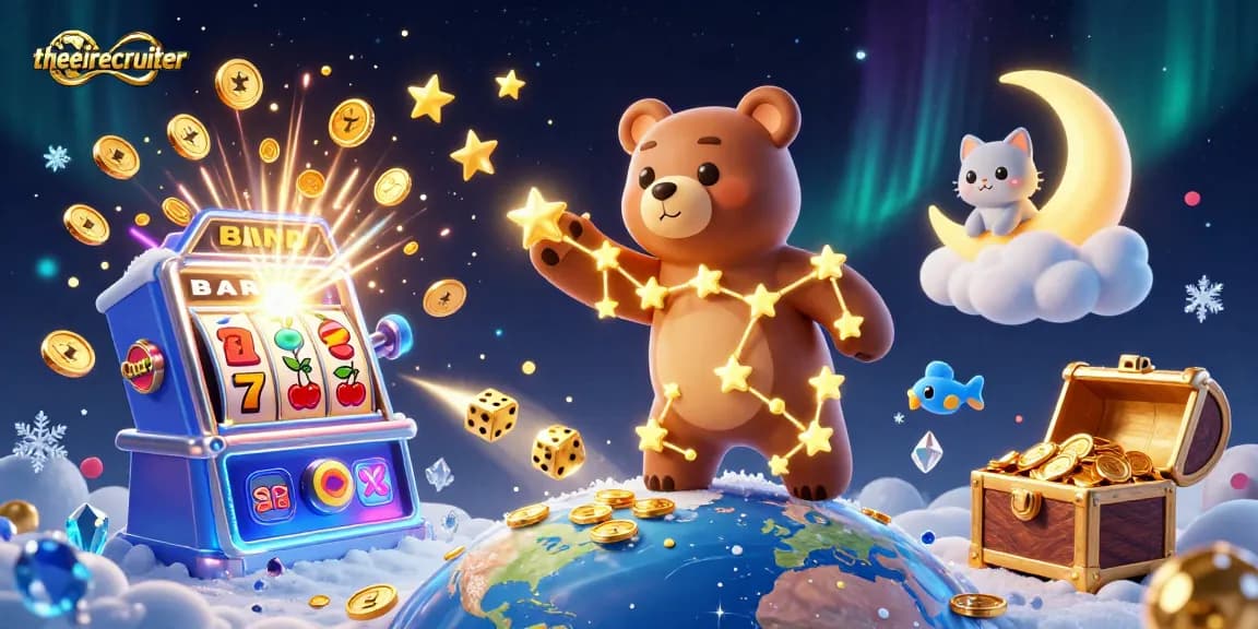 Theeirecruiter unveils thrilling slots gaming excitement with colorful jackpot explosion and vibrant casino elements.