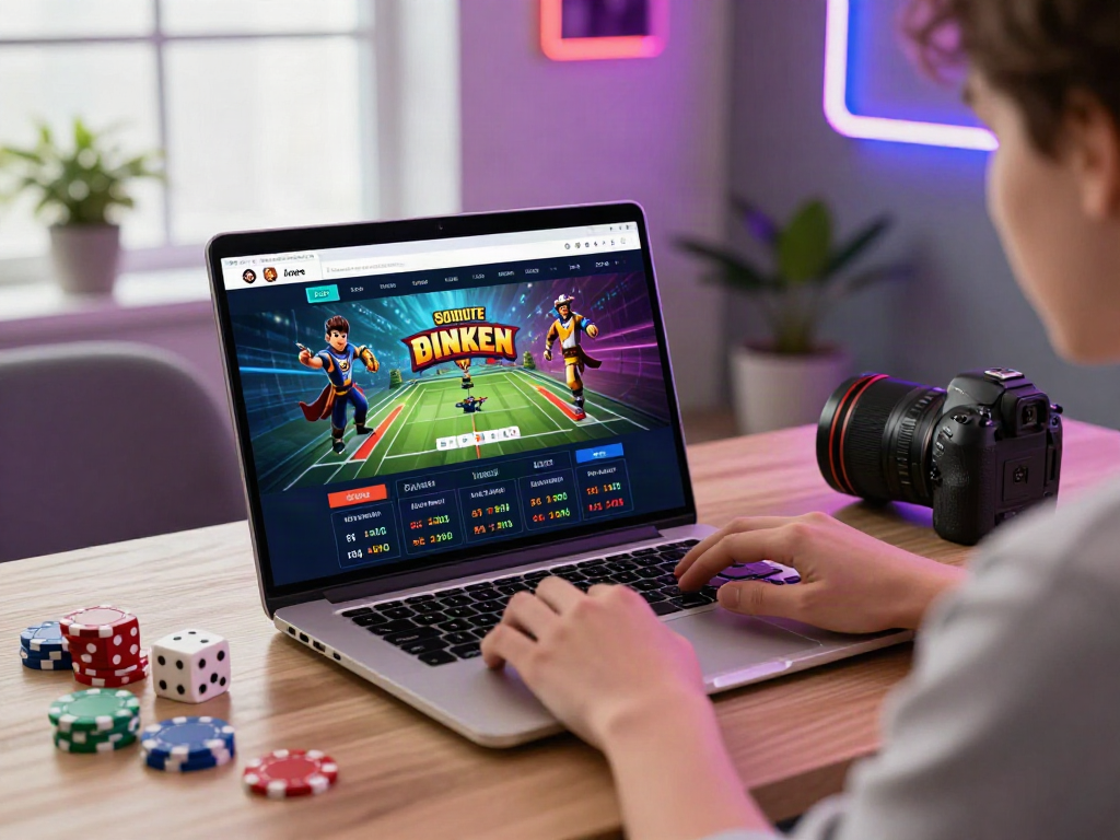 Engaging scene showcasing a user enjoying five88's online gaming platform with stylish decor and vibrant game elements.