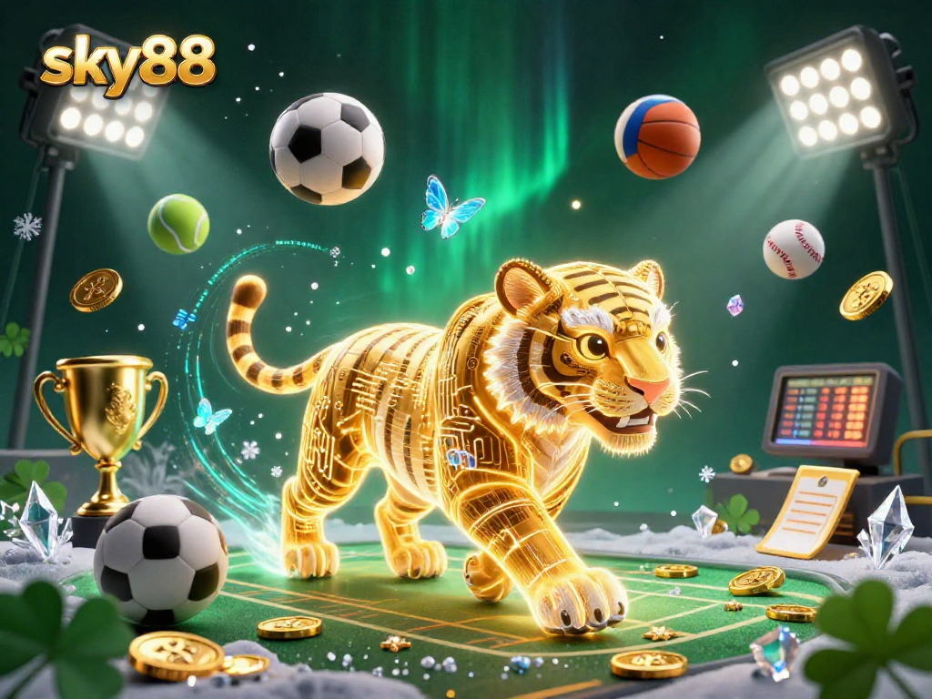 Experience thrilling action at sky88 with our vibrant casino digital landscape full of sports elements.