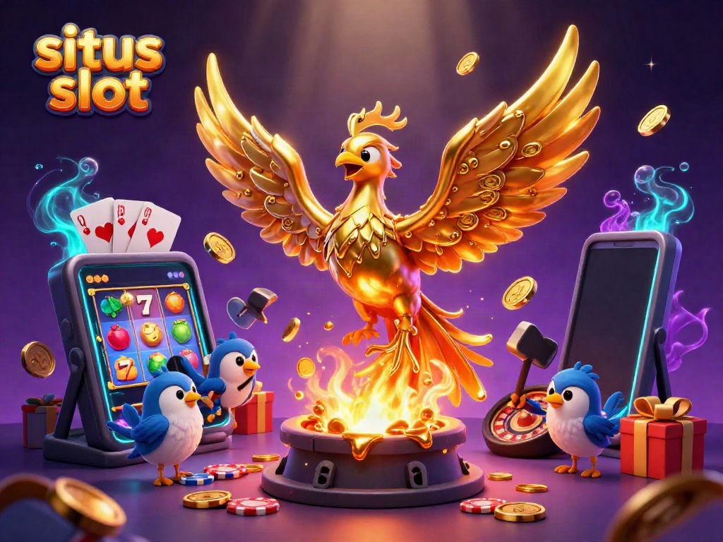 Experience the excitement of situs slot with golden phoenix and vibrant slot game elements.