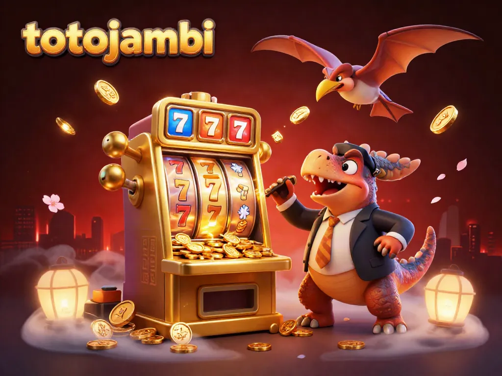 Experience excitement with totojambi as a pachycephalosaurus wins jackpots from a golden slot machine.