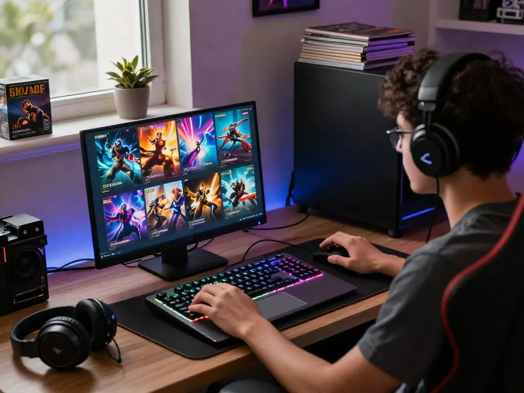 Engaging user experience on garuda 404 gaming platform illustrated in a vibrant gaming setup.