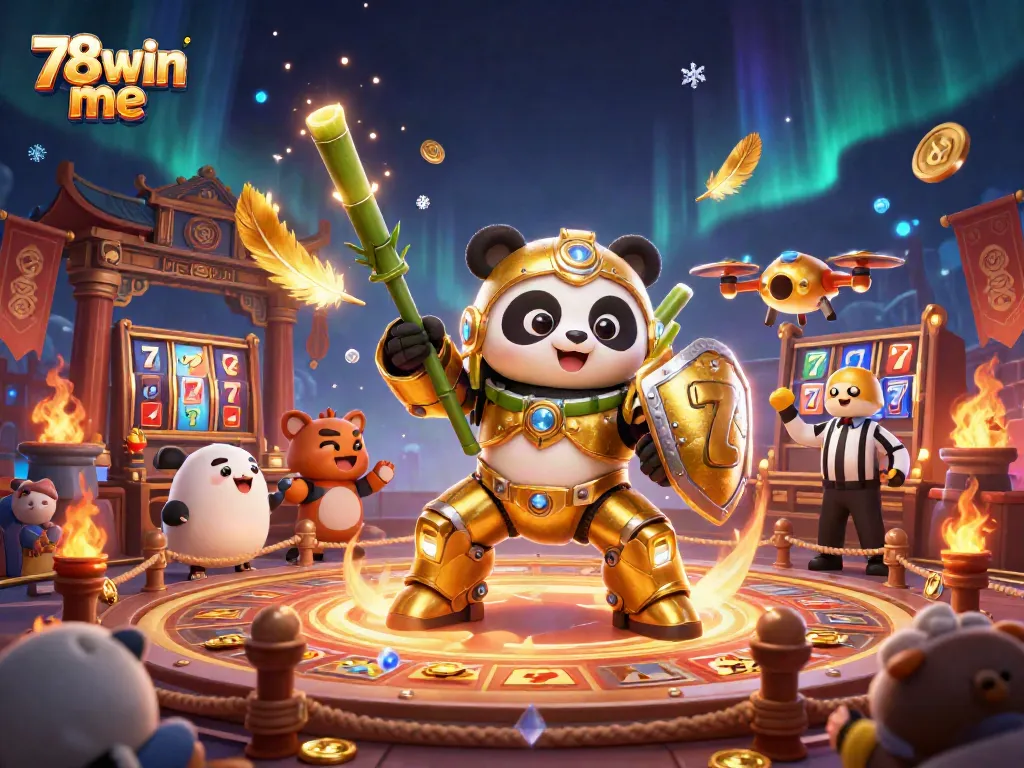 Explore thrilling betting in the vibrant arena of 78win me, featuring dynamic 3D characters and casino elements.