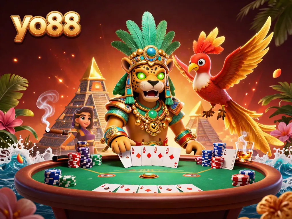 Experience the thrilling action at yo88 with exciting poker elements and vibrant visuals.