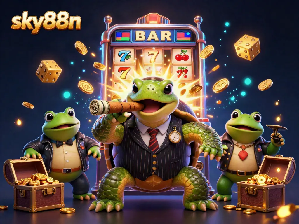 Experience sky88n's exciting casino games with vibrant visuals and engaging characters in action.