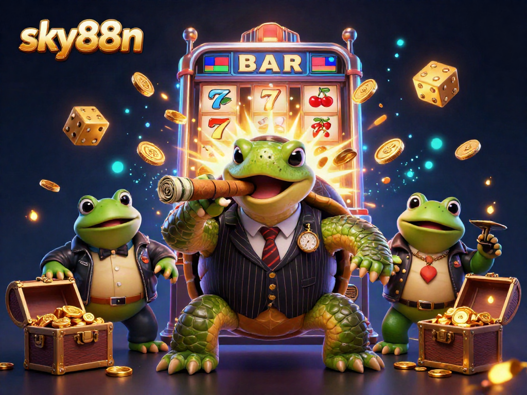 Experience sky88n's exciting casino games with vibrant visuals and engaging characters in action.