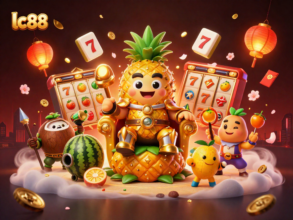 Engage in exciting gaming at lc 88's vibrant casino scene with golden pineapple king.