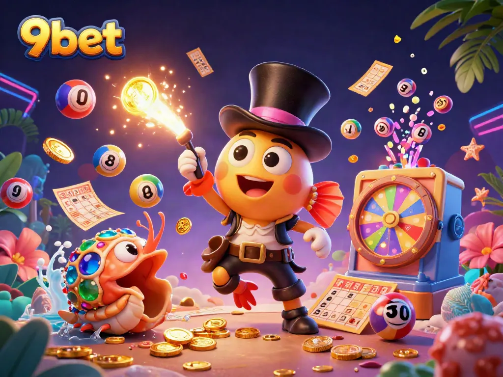 Experience thrilling gameplay with 9bet's interactive casino scene filled with vibrant characters and dynamic elements.