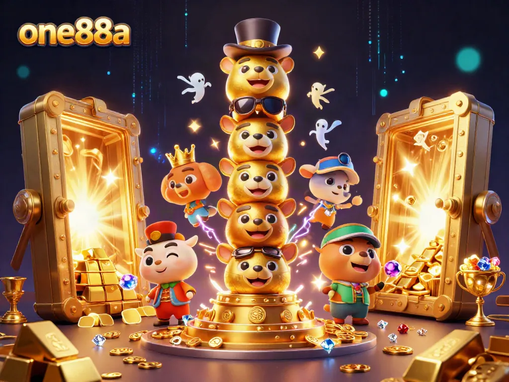 Play and win big with one88a in an ultra-detailed casino illustration featuring vibrant gaming elements.