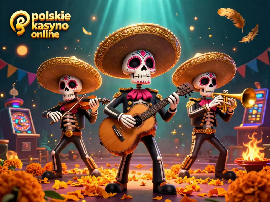 Experience thrilling action at polskie kasyno online with a lively skeleton mariachi band bringing casino vibes alive.