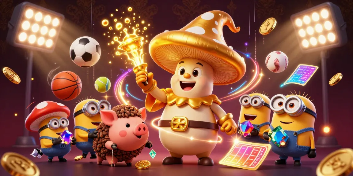 Experience the magic of soicau888 asia with lively sports and treasure elements in this vibrant 3D illustration.