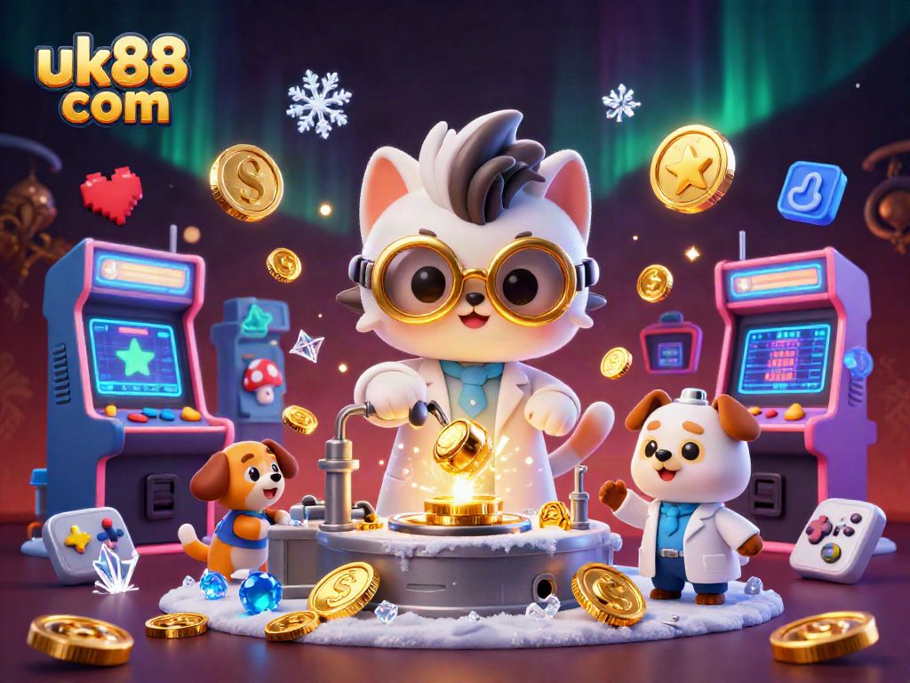 Experience the thrilling excitement of uk88 com with a vibrant 3D illustration showcasing energetic casino and gaming elements.