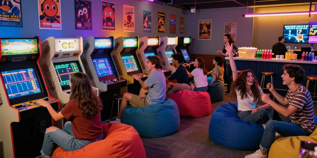 Enjoy nostalgic gaming moments with friends at PECAH404 arcade, where classic games come alive.