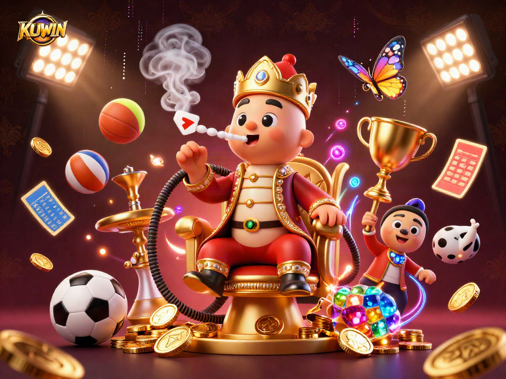 KUWIN engages players with vibrant 3D digital casino atmosphere and interactive gaming elements.