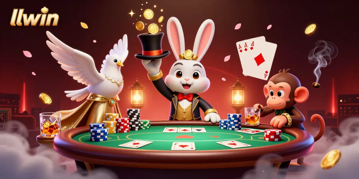 llwin's magician rabbit creates a vibrant poker scene full of excitement and gold