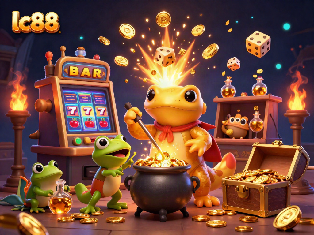 Experience the excitement of LC88, where a golden salamander alchemist transforms base metals into winnings.
